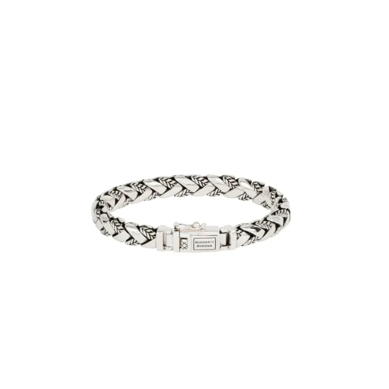 Buddha to Buddha Herrenarmband George Texture Silber, 21 cm