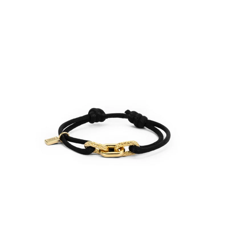 Buddha to Buddha Kordelarmband Katja vergoldet Schwarz