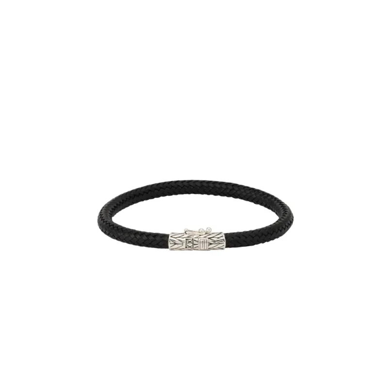 Buddha to Buddha Herren Lederarmband Ellen Schwarz