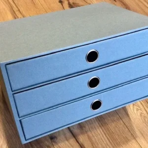 Schubladenbox 3er A4 Denim SOHO Rössler