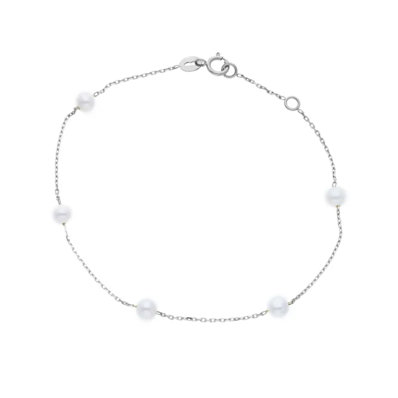 18 Karat Gold Süsswasserperlen Armband