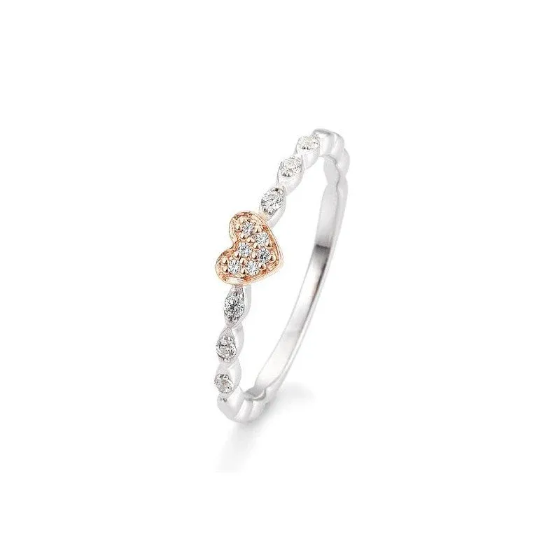 Breuning 18 Karat Gold Verlobungsring Herz mit Diamanten - 41/05710