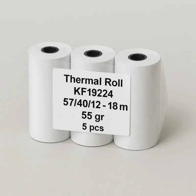 Q-CONNECT Thermorolle, 57-39-12 mm, 18 m, 55g/m², 5 Stück, weiß