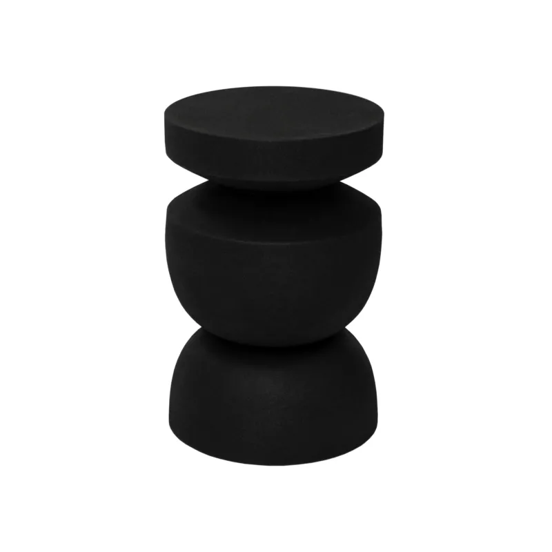 Beistelltisch – Schwarz Farbe, Geriffeltes Design, Skulpturale Form - Cis | Kick Collection