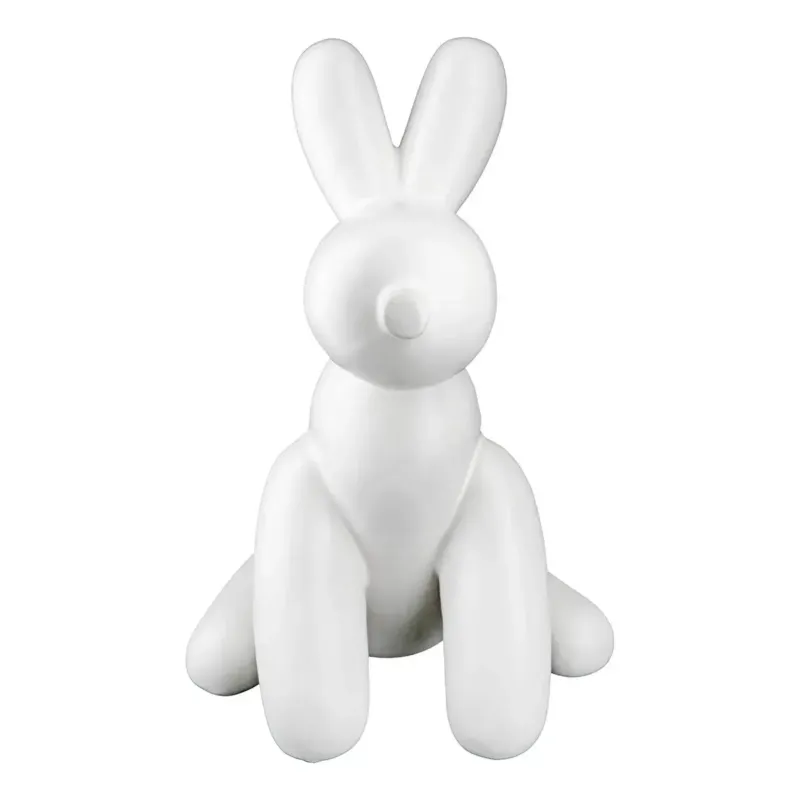 Figur – Weiße Keramik, Matte Oberfläche, Ballonhund Form, 25cm Höhe - Lucy | Gilde