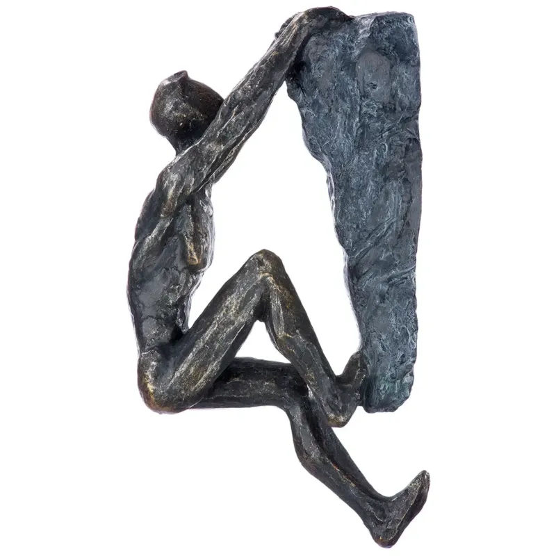 Skulptur – Antikes Finish, Bronzefarbene Oberfläche, Bergsteiger Motiv, 20 cm - Ambition | Gilde