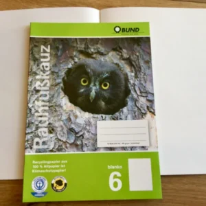 A5-Heft Lin.6 blanko Kauz BUND Recyclingpapier
