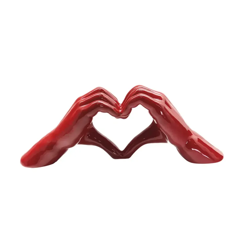 Dekoobjekt – Rote Keramik, Skulpturales Herz, Feine Hände - Heart | Gilde