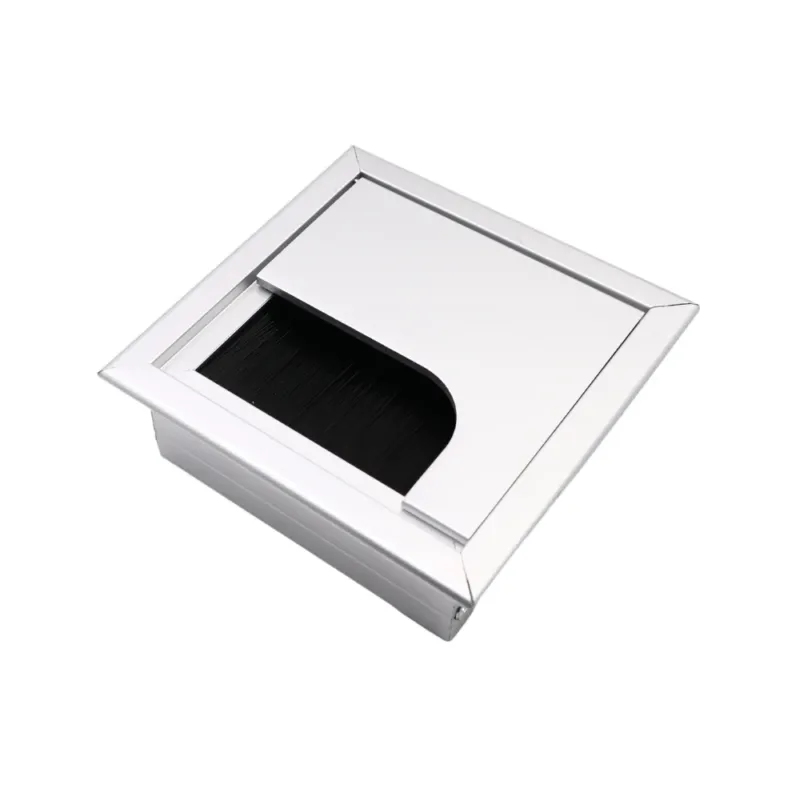 Quadratisch Aluminium Kabeldurchlass 80x80mm, Silber "Wave" – Furnica