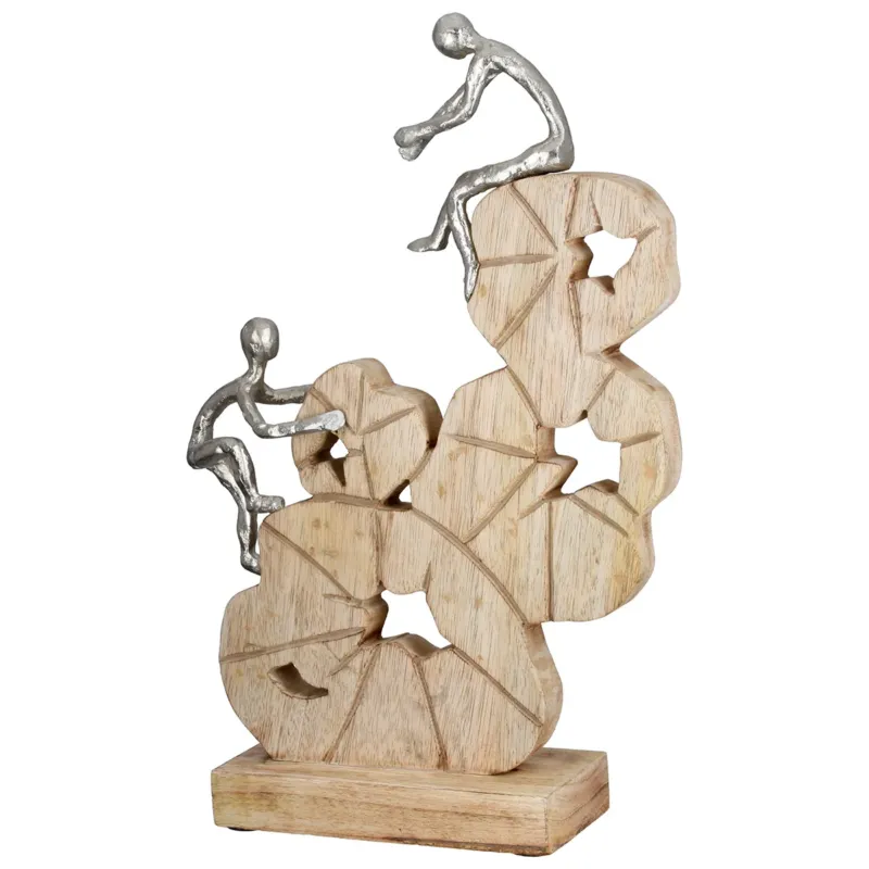Skulptur – Mangoholz Material, Kletter Motiv, Geometrisches Design - To the Peak | Gilde