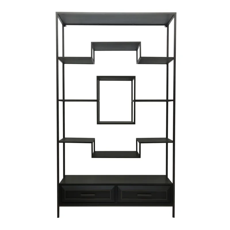 Schrank – schwarze Oberfläche, Holz Material, Eisen Gestell – Lixly | PTMD