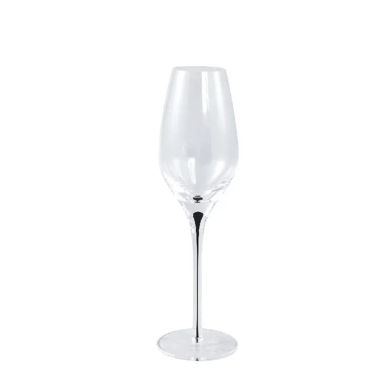 Champagnerglas - Glas, klar, schwarzer Tropfen-Akzent, organisch – Clive | PTMD