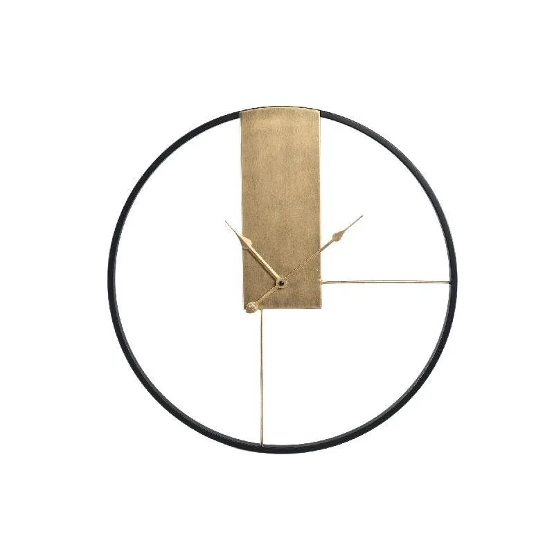Wanduhr – Goldfarbenes Eisen, Runde Form, Metalloptik, L - Lolae | PTMD