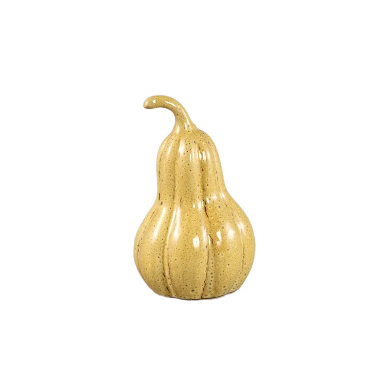 Statue – Kürbis Design, Organische Form, Keramik Material, Gelb, Niedrig – Julija | PTMD