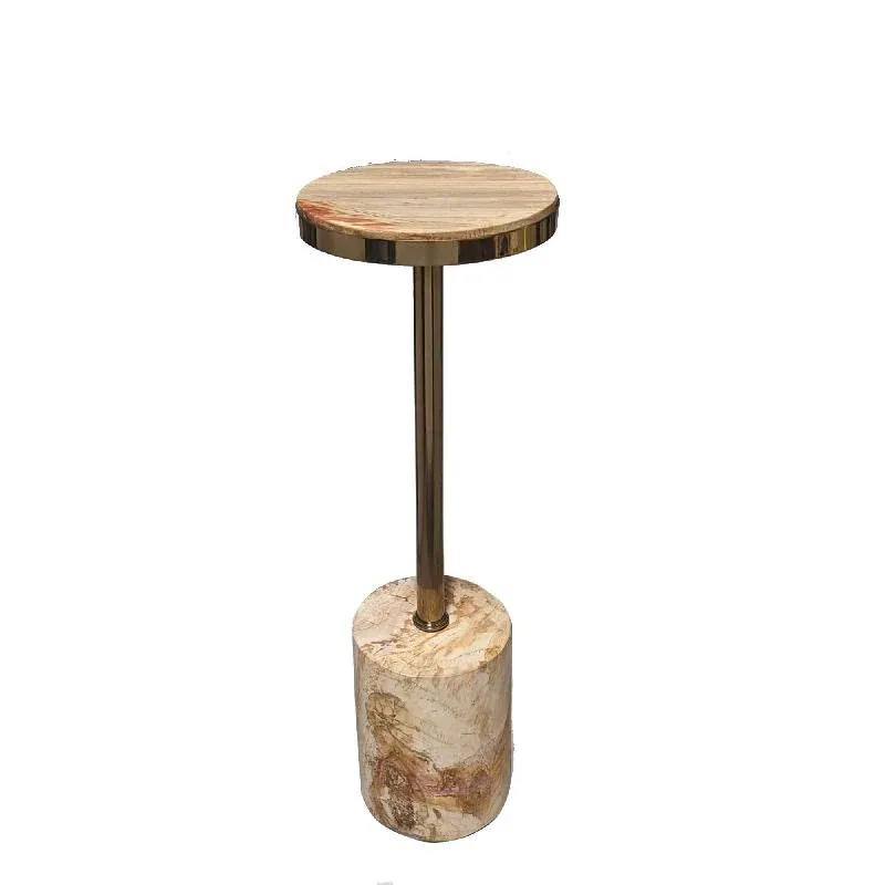 Beistelltisch – Versteinertes Holz, Rundes Design, Naturbelassene Oberfläche – Mody | PTMD