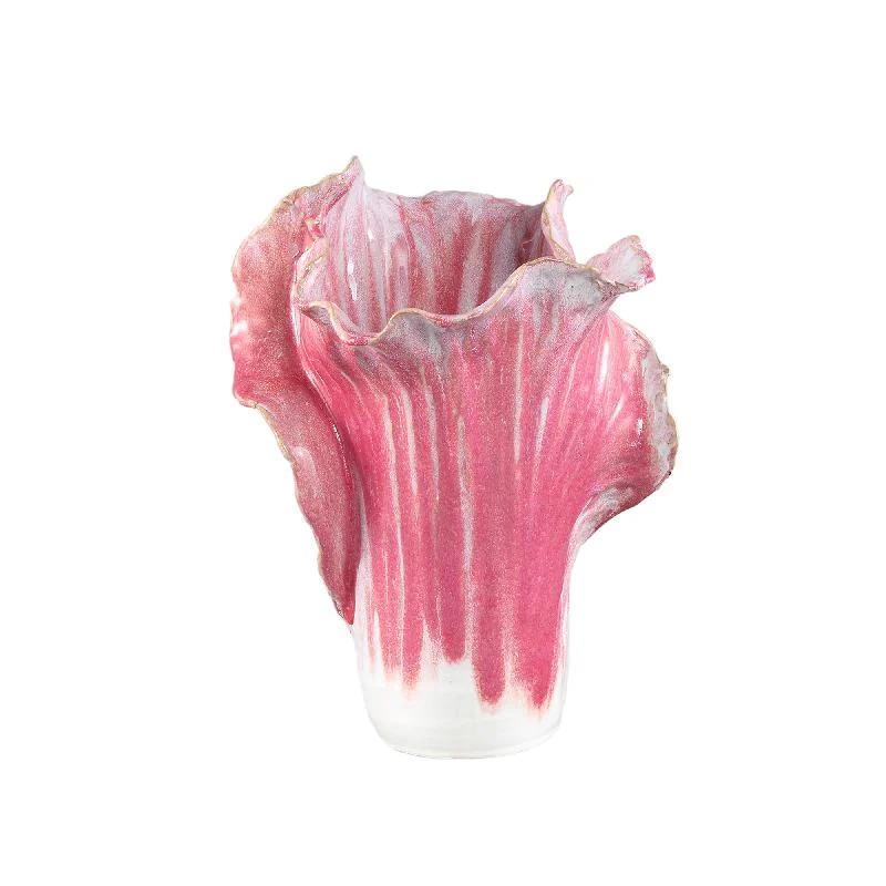 Topf – Rosa Farbe, Kohlform, Strukturierte Oberfläche, Keramik, M – Swing | PTMD