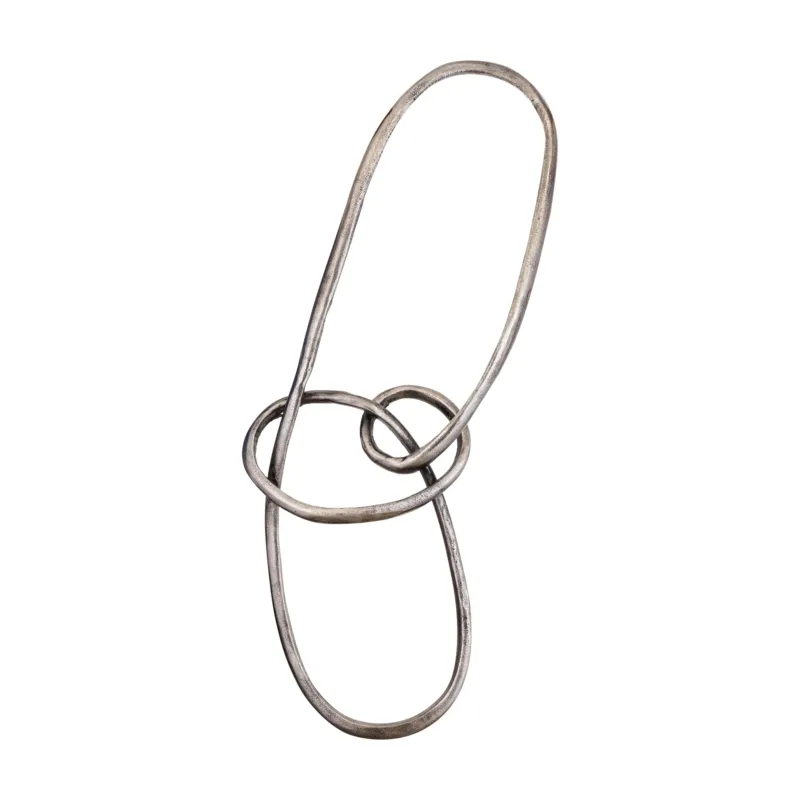 Wanddeko aus gegossenem Aluminium in Nickeloptik mit Knotendesign, ovaler Form, L – Wun | PTMD