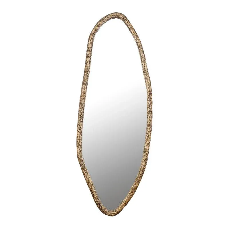 Wandspiegel – Organisches Design, Ovale Form, Aluminium Material, Gold – Paislie | PTMD