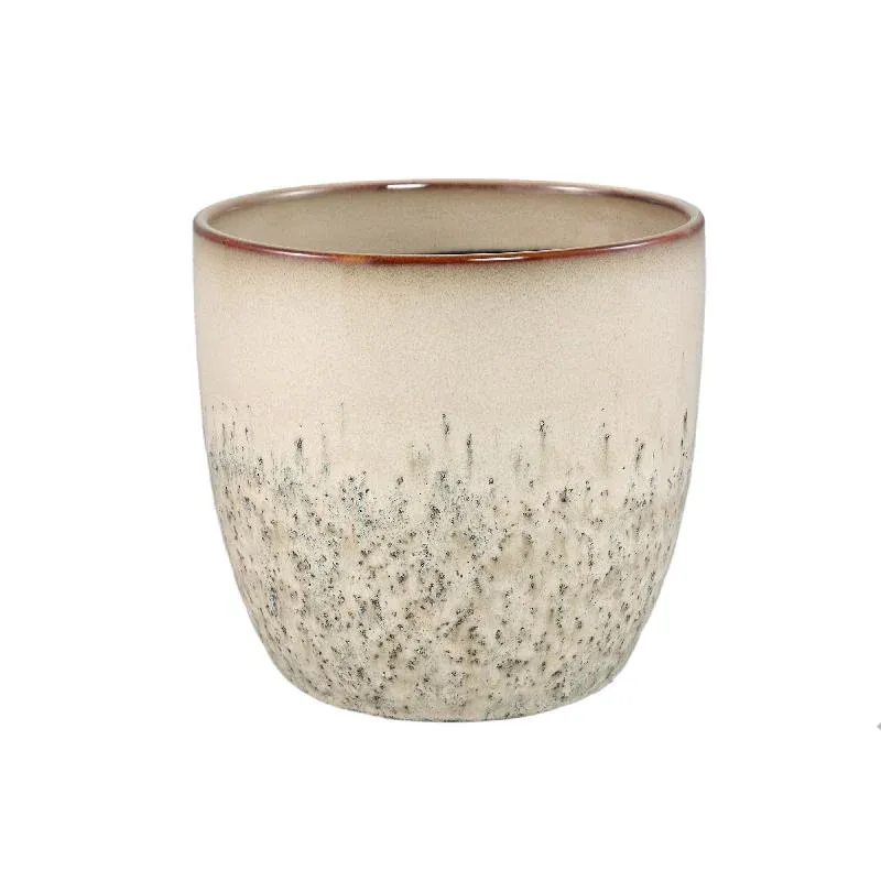 Blumentopf - Keramik, Runde Form, Bauchige Form, Creme, XL - Harper | PTMD