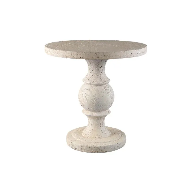 Beistelltisch rund, klassisches Design, cremefarbenes Finish – Muza | PTMD