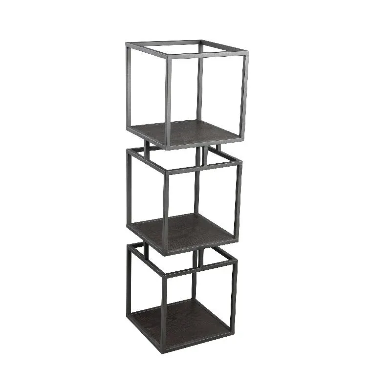 Schrank – Eisen/MDF, offenes Würfel-Design, schwarz, Accent Cabinet, M – Nanci | PTMD