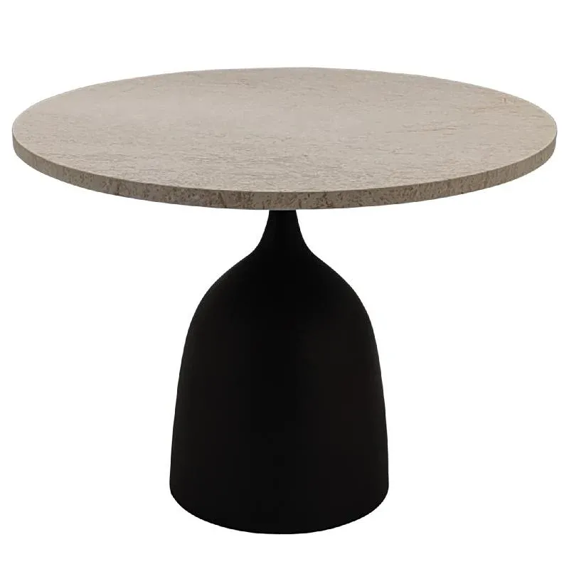 Beistelltisch – Marmor Oberfläche, Rundes Design, Cremefarbenes Finish – Patras | PTMD