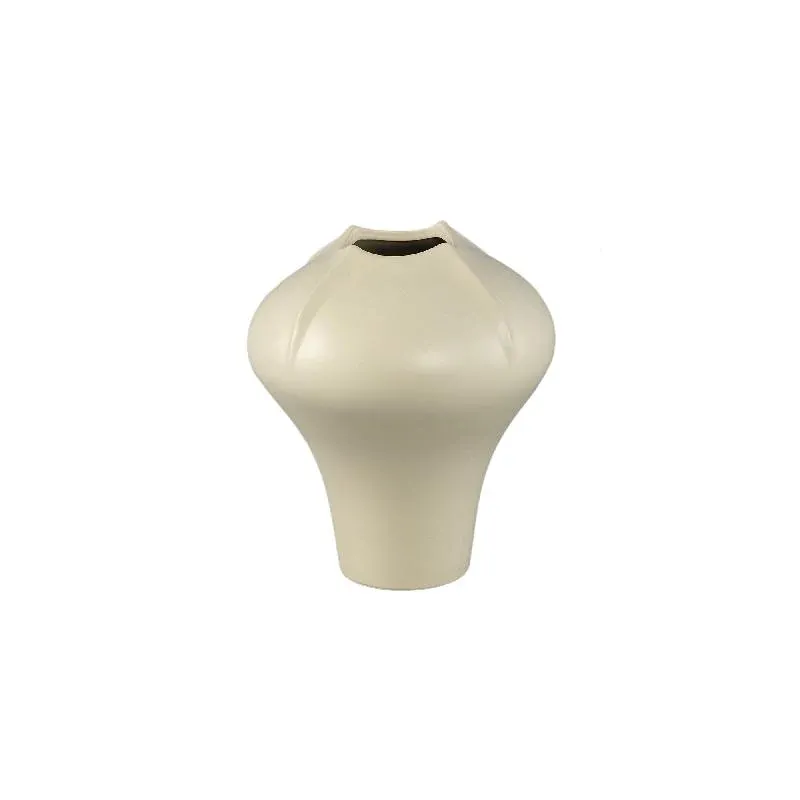 Vase – Cremefarbene Oberfläche, Matte Oberfläche, Organische Form, Steinzeug, S – Ginos | PTMD