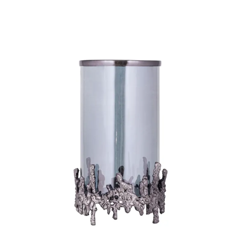 Windlicht – Quadratisches Design, Raues Finish, Aluminium Material, Schwarz – Barrie | PTMD