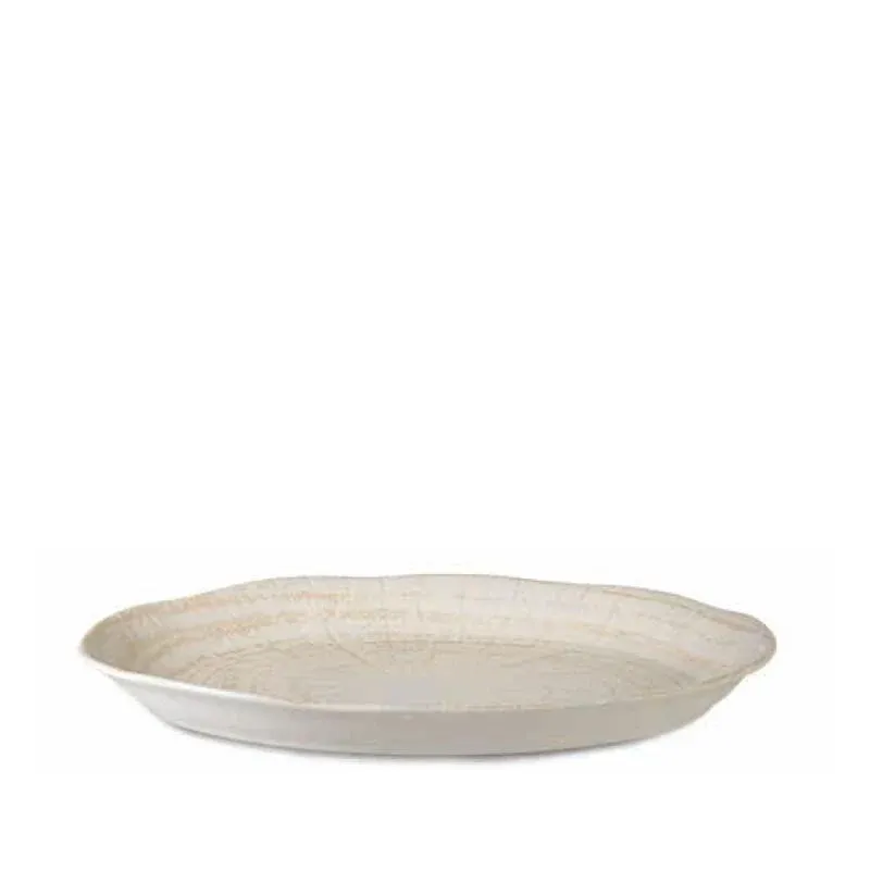 Teller – Creme Porzellan, Ovale Form, Schlichte Optik, 36 cm - Kaylaa | PTMD