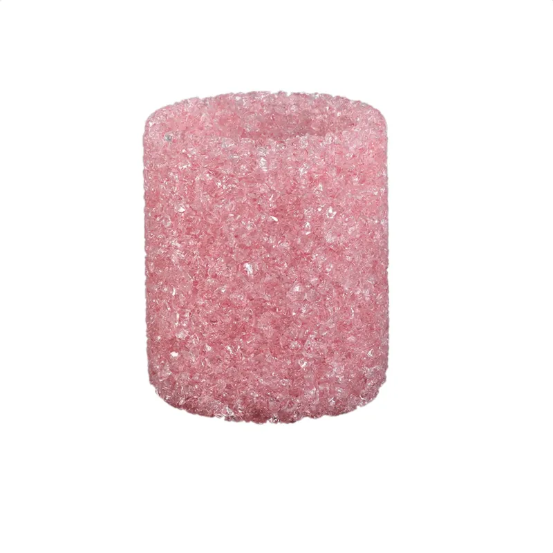 Teelichthalter – Glas Material, Hellrosa Ton, Kristall Design, L – Marsella | PTMD