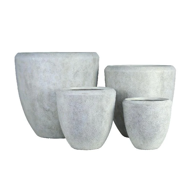 Topf – Runde Form, GRC Material, Creme Finish, Niedrig – Dashima | PTMD