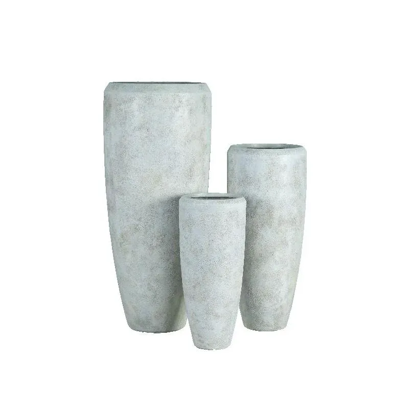 Topf – Runde Form, GRC Material, Creme Finish, Hoch – Dashima | PTMD
