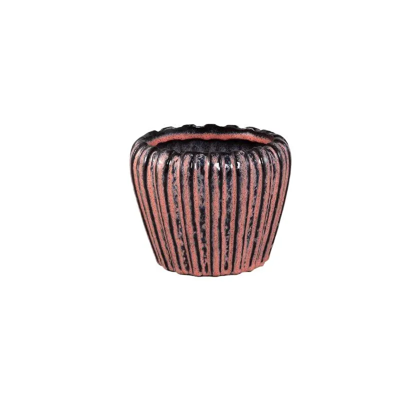 Topf – Rosa Farbe, Vertikale Rillenstruktur, Runde Form, Steinzeugkeramik, XS – Mirei | PTMD