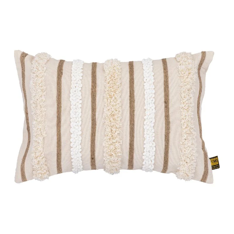 Kissen – Baumwollstoff Weich, Stickerei Detail, Rechteckige Form, L – Rashel | PTMD