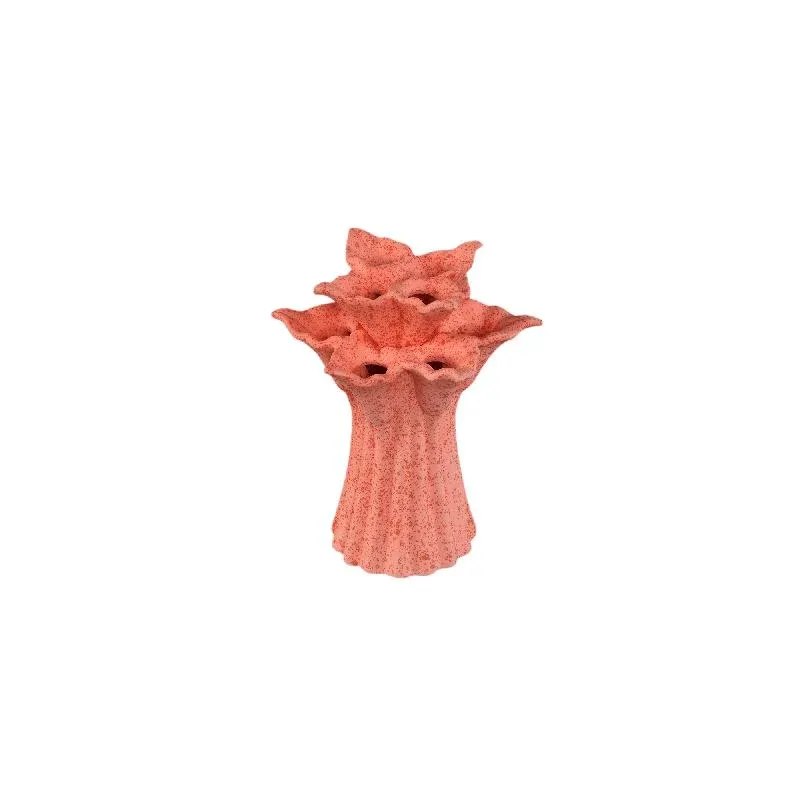 Vase – Rosa Farbe, Blumenform, Dekoratives Design, Keramik, S – Ellodie | PTMD