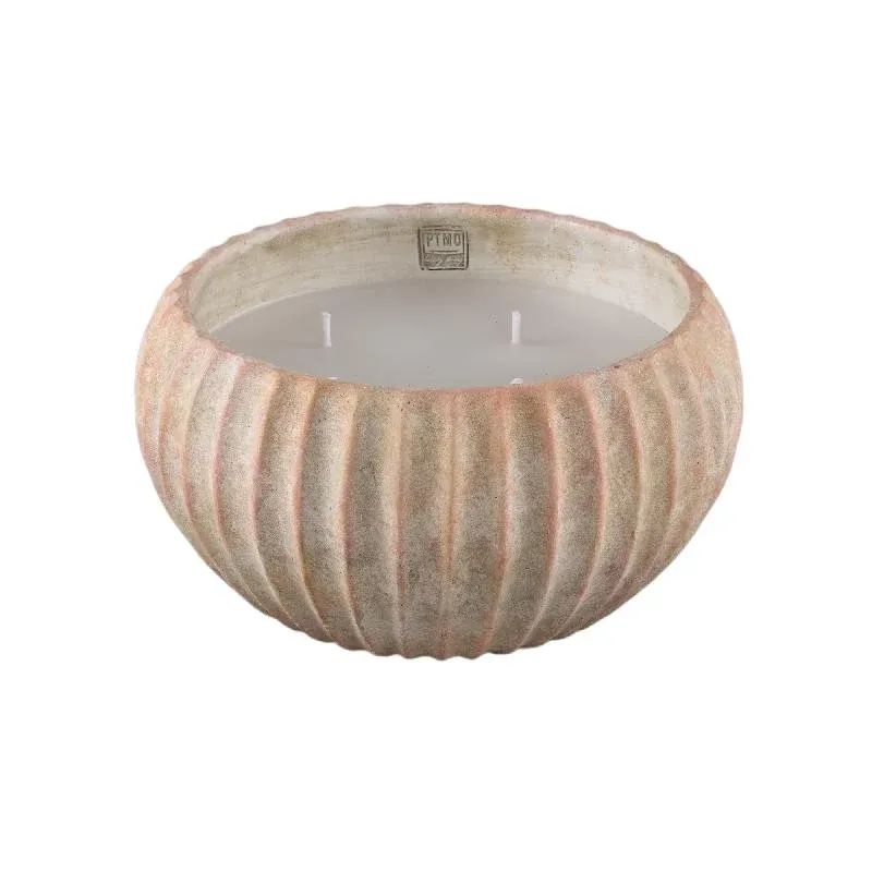 Kerze – Geripptes Design, Outdoor Verwendung, Braun, XL – Elora | PTMD