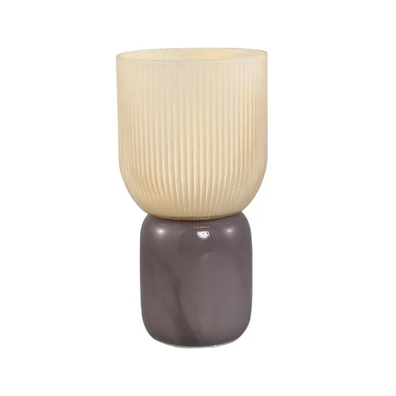 LED-Leuchte – Geripptes Design, LED Sockel, Beige Farbe – Alayna | PTMD