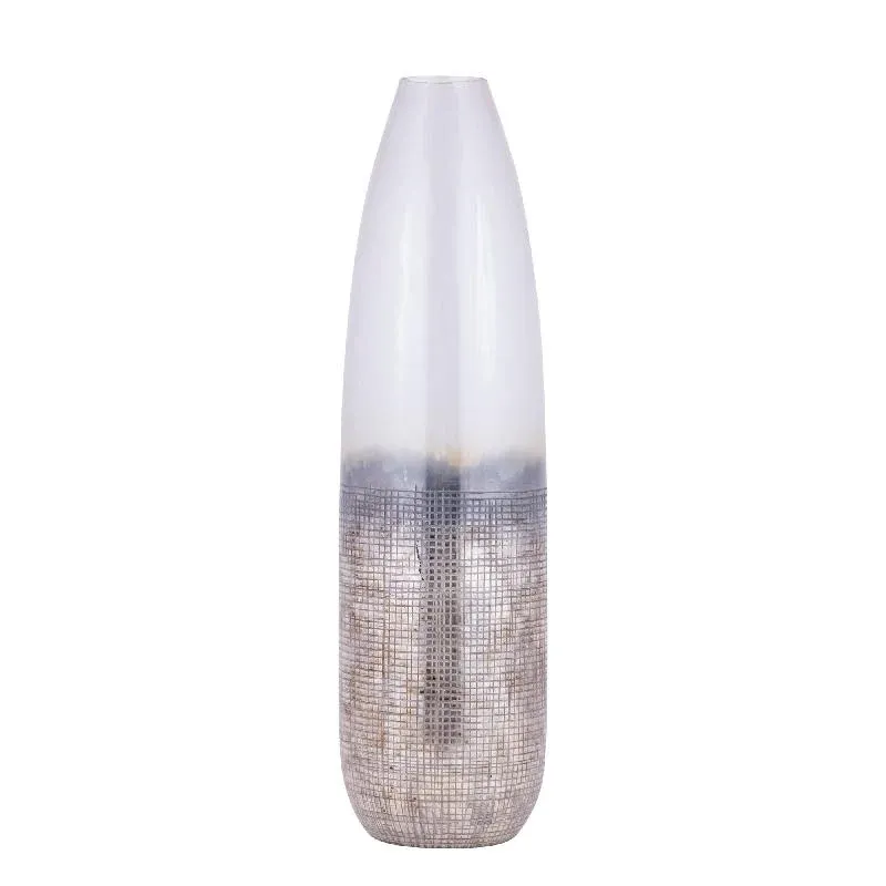 Vase – Cremefarbenes Glas, Runde Form, Raue Oberfläche, L – Imaria | PTMD