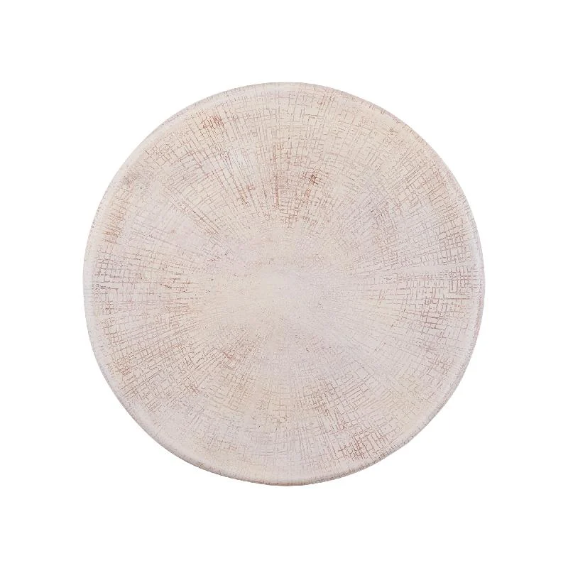 Wandpaneel aus Aluminiumblech in Beige mit Struktur-Oberfläche, runder Form, S – Raizo | PTMD