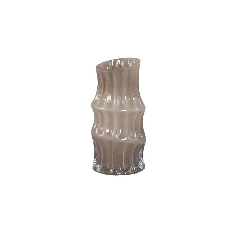 Vase – Kantige Form, Massivglas Material, Creme, S – Anvi | PTMD
