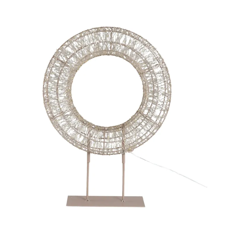 LED-Kranz – Champagnergold, LED-Beleuchtung, mit Standfuß, S - Lexis | PTMD