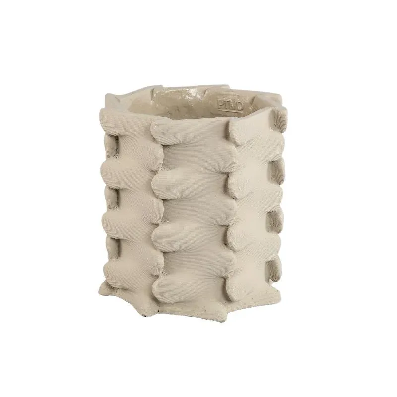 Topf– Beige Farbe, Dreidimensionales Erweiterungs Design, Zement Material, XL – Norma | PTMD