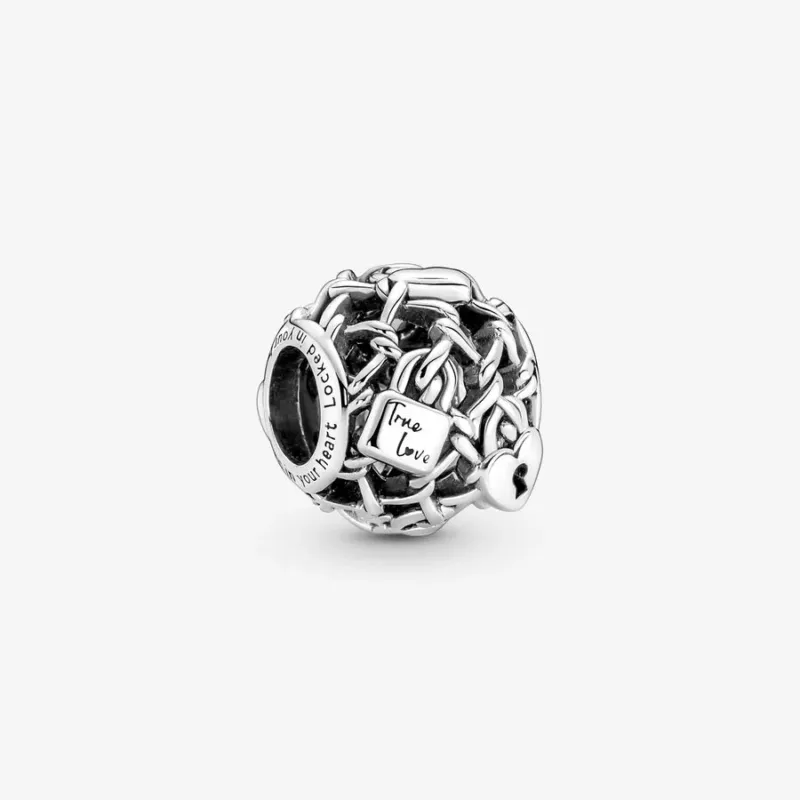 Pandora Charm: Kettenglieder Vorhängeschloss, Offen Gearbeitetes