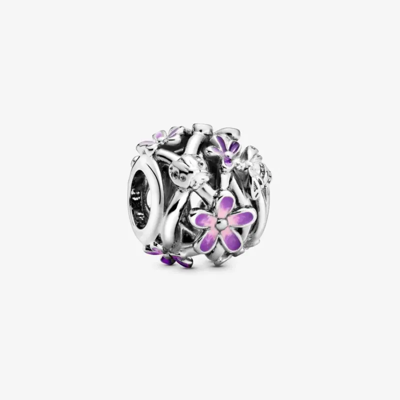Pandora Charm Lila Gänseblümchen, Purpur, Emaille