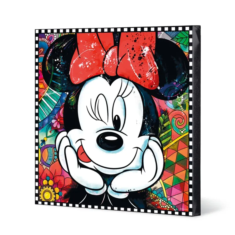 Wandbild – Holzrahmen Design, Leinwand Struktur, Pop Art Motiv - Minnie | Gilde