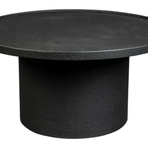 Couchtisch Winston Rund Schwarz mit Liquid-Metal-Optik von Dutchbone