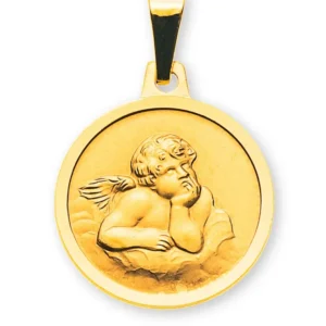 Medaille Engel Gelbgold 750 16mm