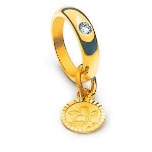 Taufring Anhänger Gelbgold 750 mit Brillant