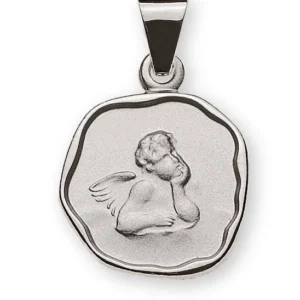 Anhänger Engel Medaille Weissgold 750
