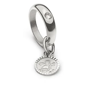 Anhänger Taufring Weissgold 750 mit Brillant 0,03 ct.